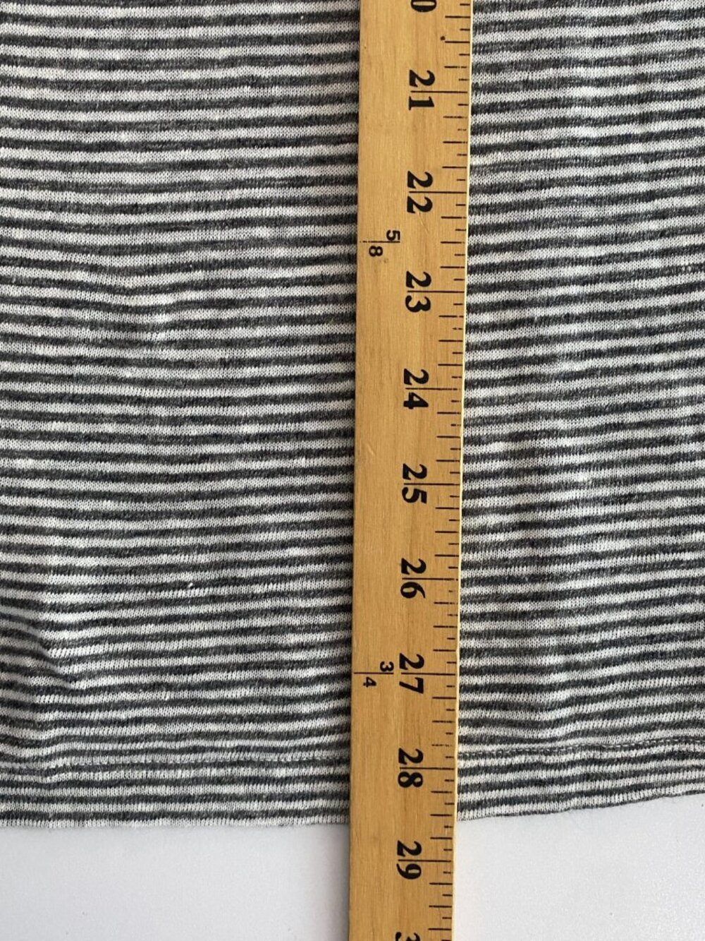 Alex Crane Linen Long Sleeve T Shirt Mens Large Gray White Stripe - Picture 9 of 10
